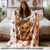 Cartoon Highland Cow Print Flannel Blanket