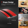 A red T-shaped rubber seal strip designed to fit the gap between a car body and the roof edge for protection.