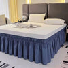 Ruffled Bed Skirt with Elastic Band – No-Lift, Wrinkle-Resistant Design
