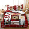 Holiday Plaid Reindeer Duvet Cover Set - Ultra-Soft Cozy Bedding