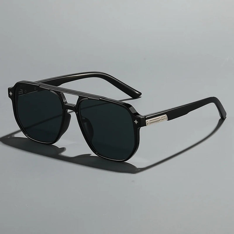 Y2K Double-Bridge Square Sunglasses