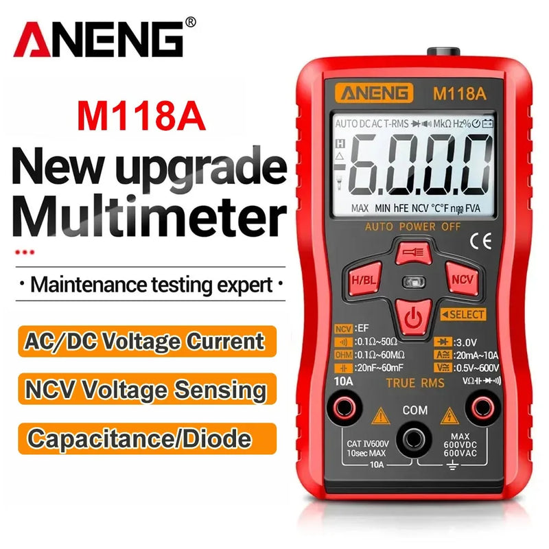 Compact Digital Multimeter with Auto-Range and NCV Detection