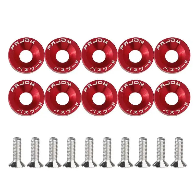 Anodized Aluminum Washer and Bolt Kit for Car Customization
