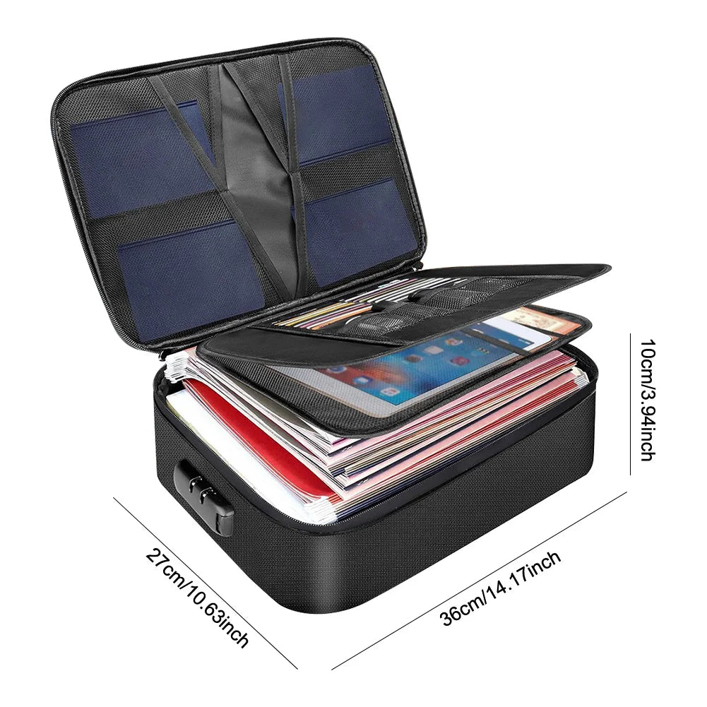 Fireproof Document Organizer with Combination Lock