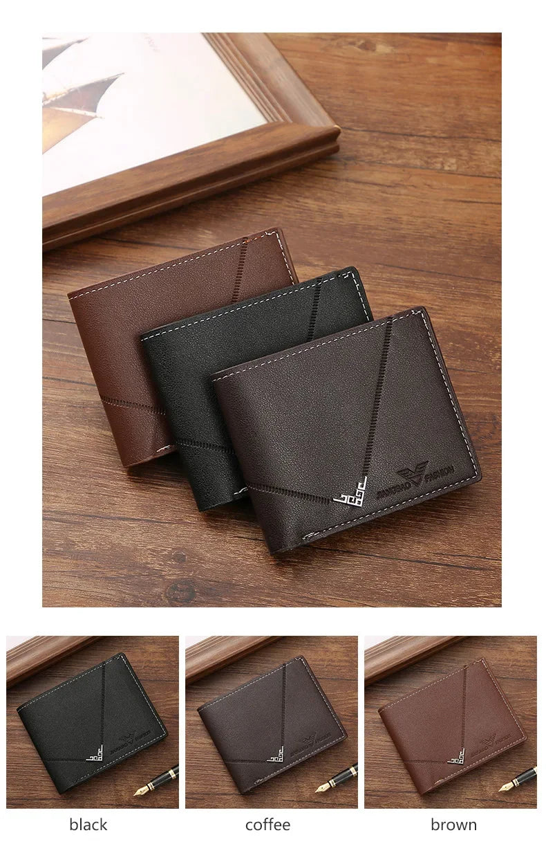 Slim RFID-Blocking Leather Bifold Wallet with Cash Clip