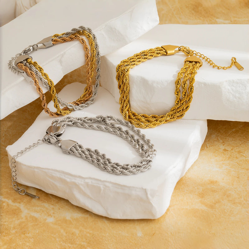 Triple-Layer Twist Chain Bracelet