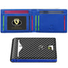 Slim RFID Blocking Leather Card Holder Wallet with Geometric Pattern