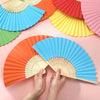 Classic Bamboo Folding Fan with Blank Canvas Design