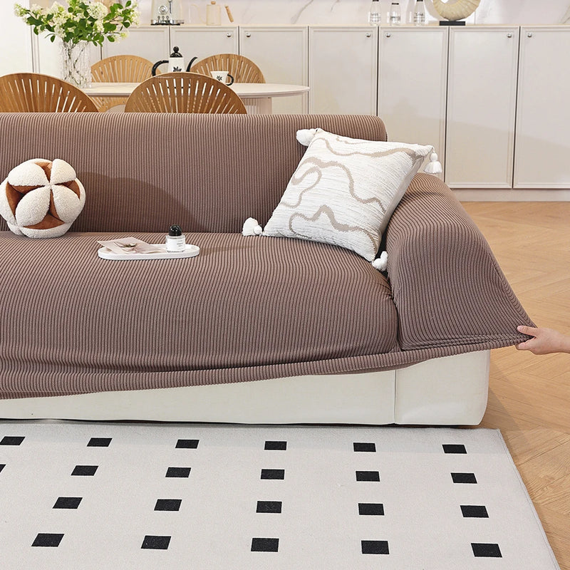 Stretch-Sofa-Bezug mit elastischem Saum