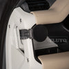 A magnetic car phone mount with a cup holder base shown in a close-up view.