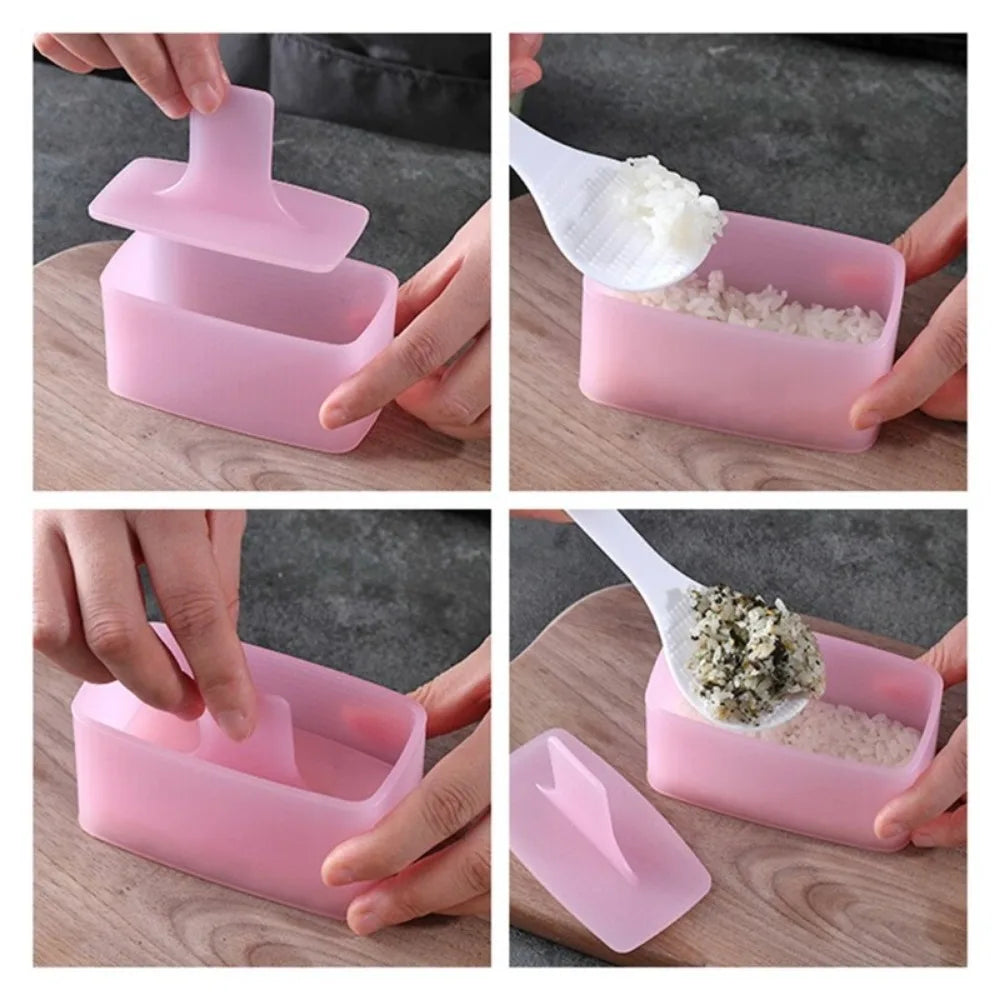 Sushi Rice Mold Set with Lid - Triangle & Rectangle Shapes