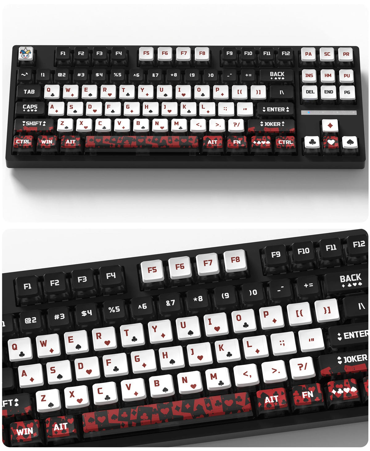 Poker Four-Sided Backlight Keycaps Set - 132 Keys PBT+PC Double-Shot for MX Switches