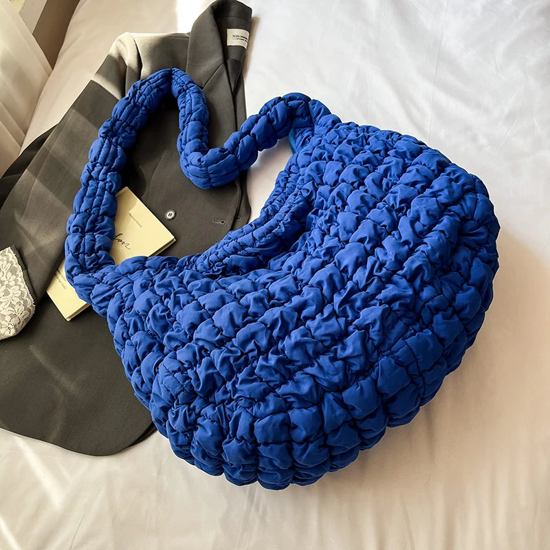 Pleated Plaid Crossbody Bag