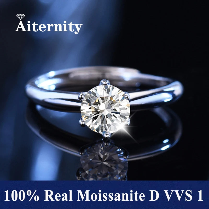 Adjustable Moissanite Ring with Tension Setting