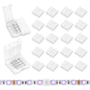 A collection of solderless L-shaped LED strip connectors for 4-pin RGB strips shown in various orientations.