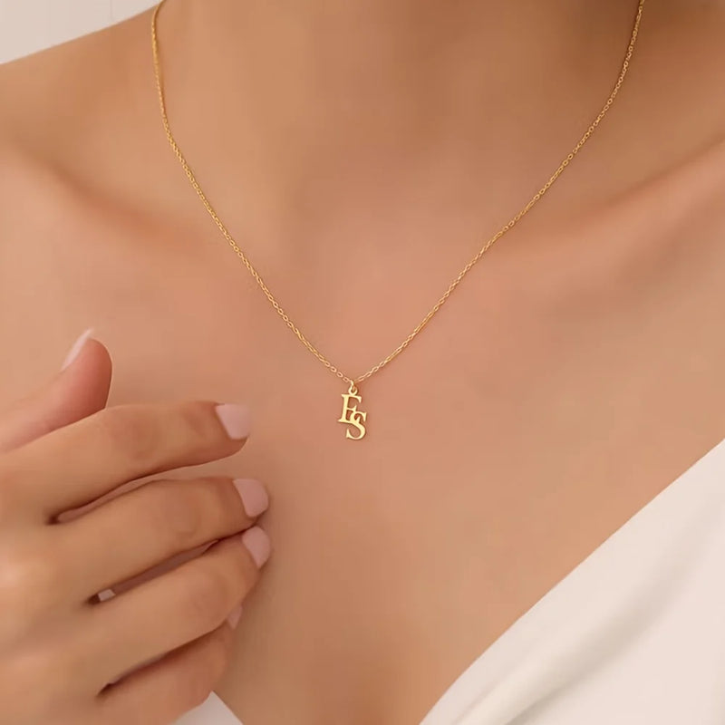 Custom Interlocking Initial Necklace