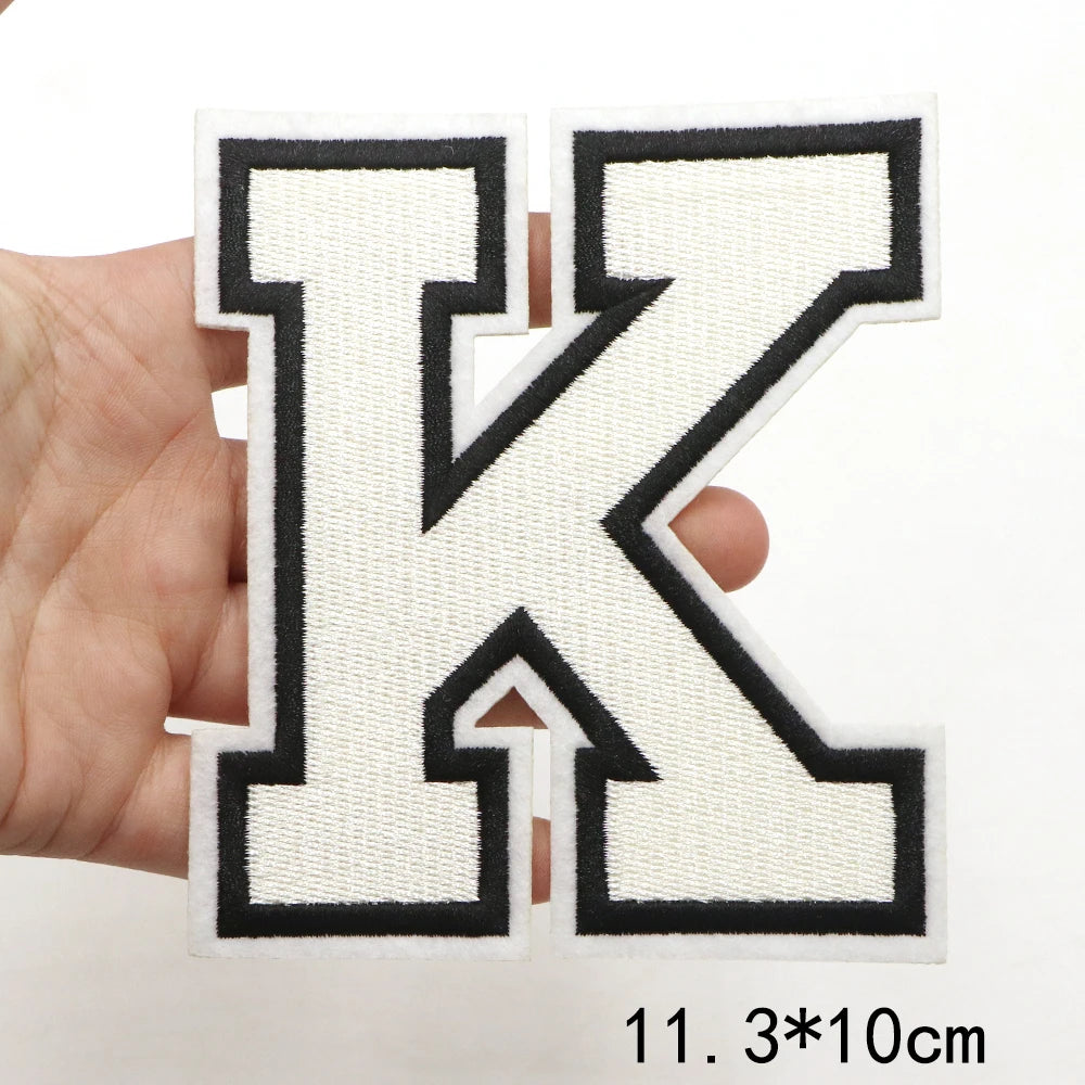 Large White Letter Patch for DIY Clothing Customization