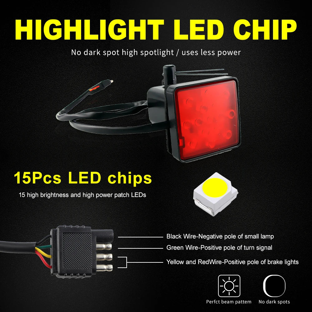 15-LED Trailer Hitch Brake and Tail Light