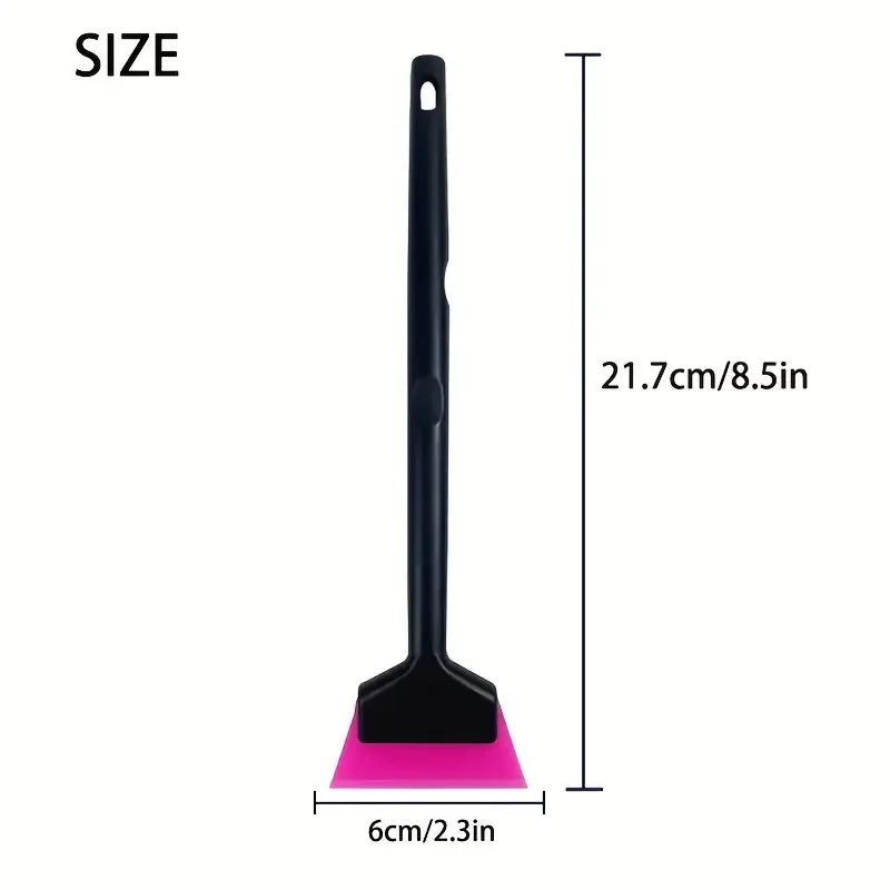 A black and pink durable tool used for car window film installation and snow shoveling.