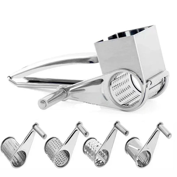Manual Rotary Cheese Grater with Interchangeable Blades