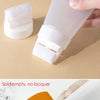 Various sizes of orange and white paint rollers and refillable bottles are shown for wall paint repair.