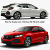 A red Honda Civic sedan with matte black acrylic window deflectors installed.