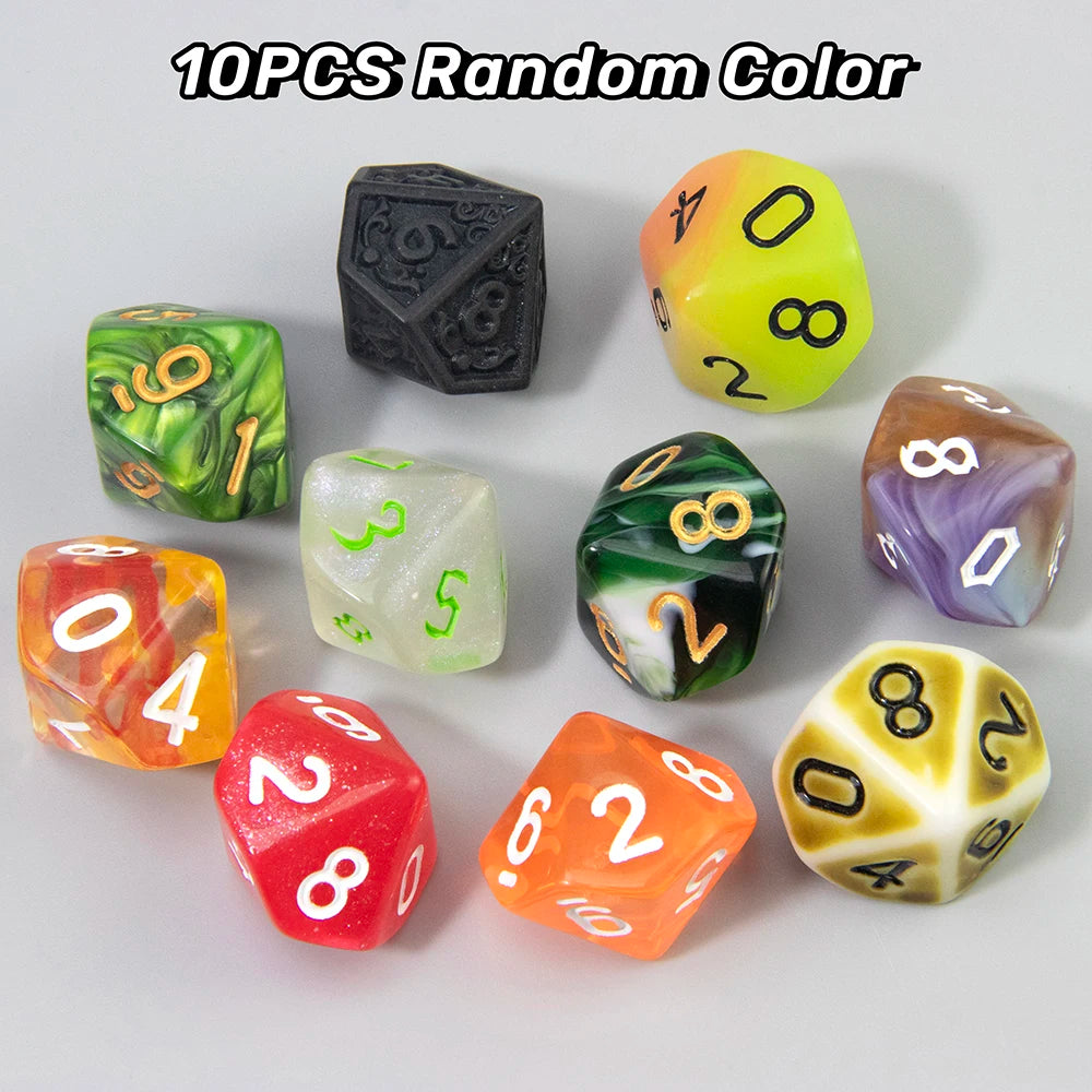 10-Piece Polyhedral Dice Set for Dungeons & Dragons and RPG Games