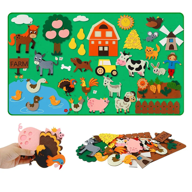 Interactive Felt Story Board Set with Farm & Ocean Themes