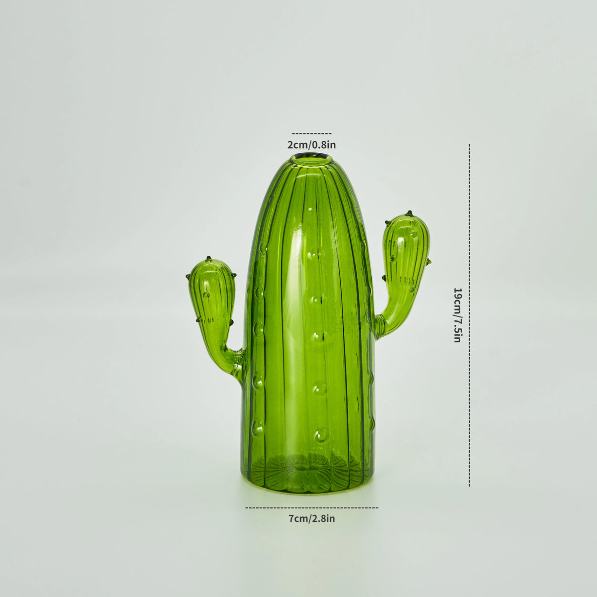 Cactus-Shaped Glass Vase for Tabletop Décor