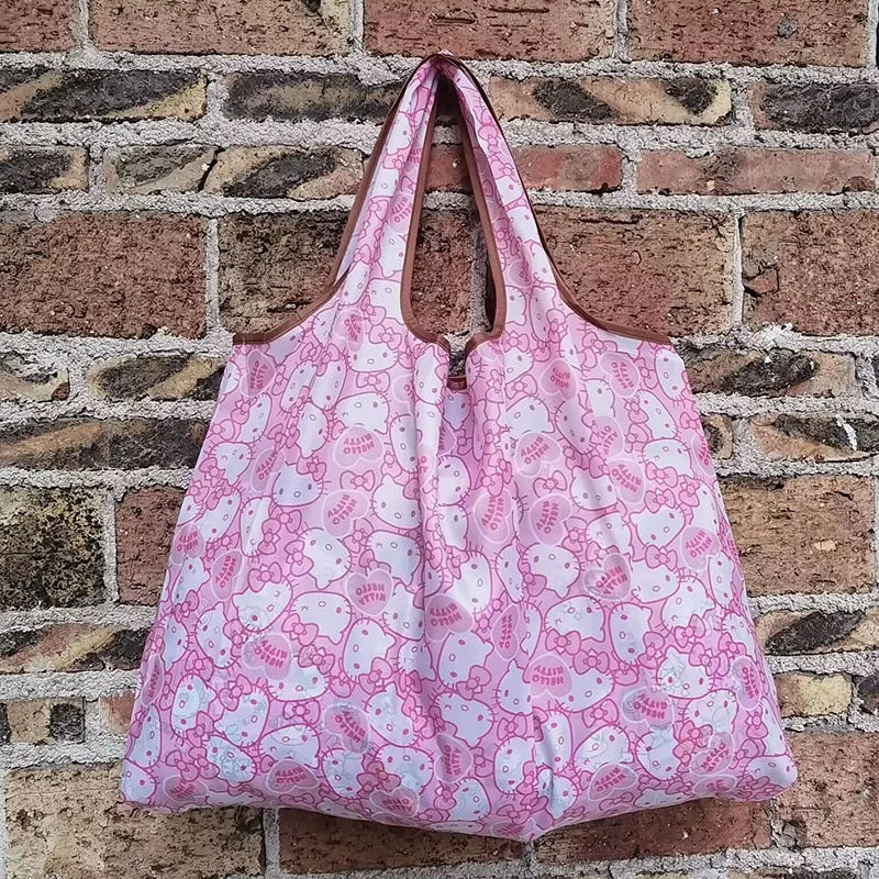 Foldable Eco-Friendly Shopping Bag with Cartoon Print