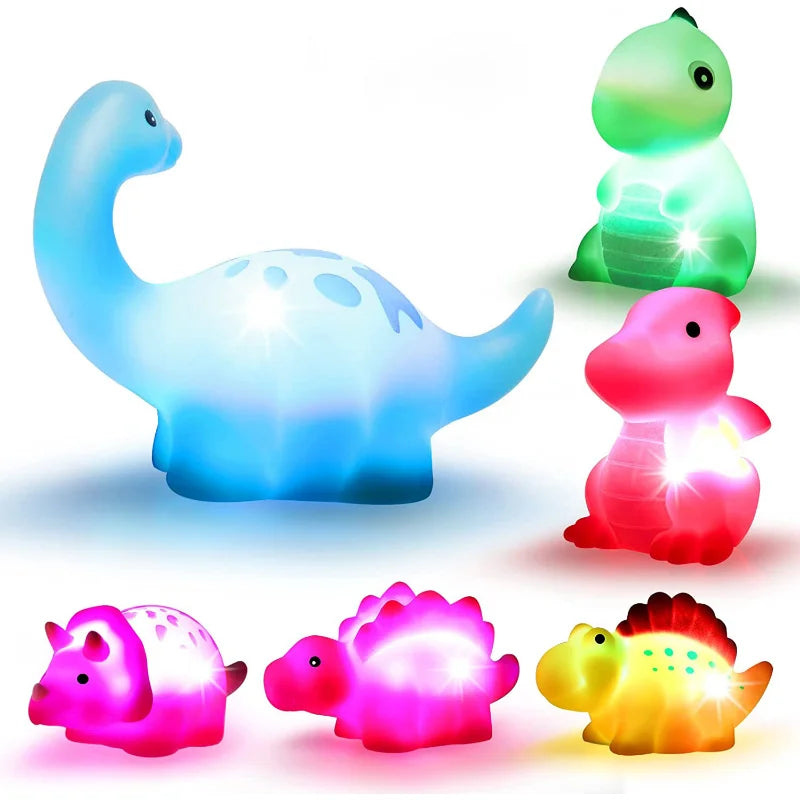 Light-Up Floating Dinosaur Bath Toy Set