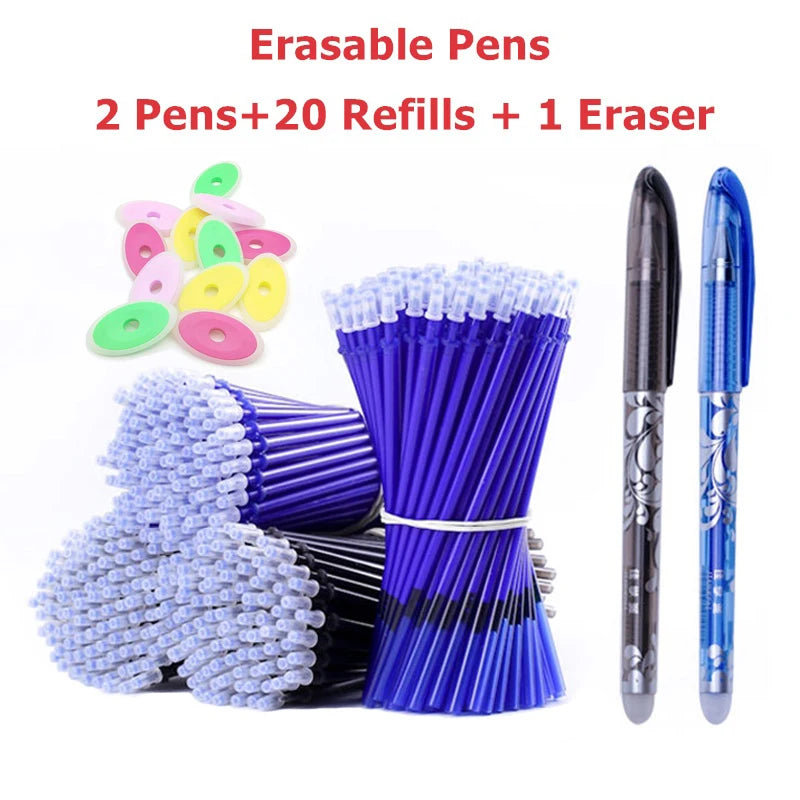 Erasable Gel Pen Set with Refills & Eraser