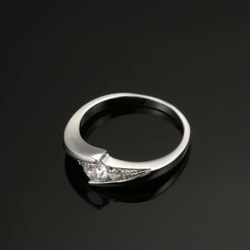 Classic Silver Cubic Zirconia Wedding Ring
