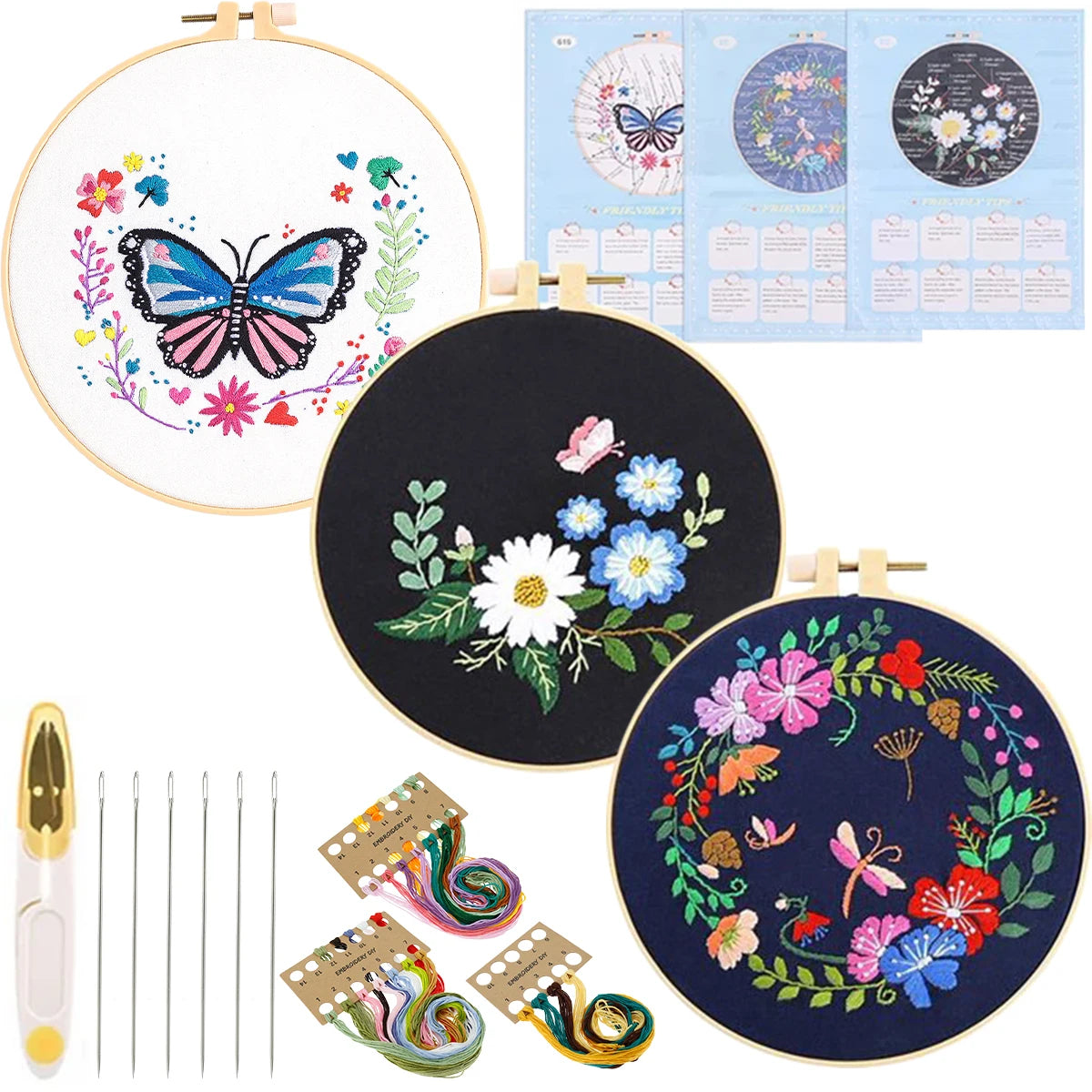 Embroidery Stitch Practice Kit with 30 Stitches for Beginners