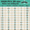 Premium Rubber O-Ring Assortment Kit - 20 Sizes, 1020 Pieces
