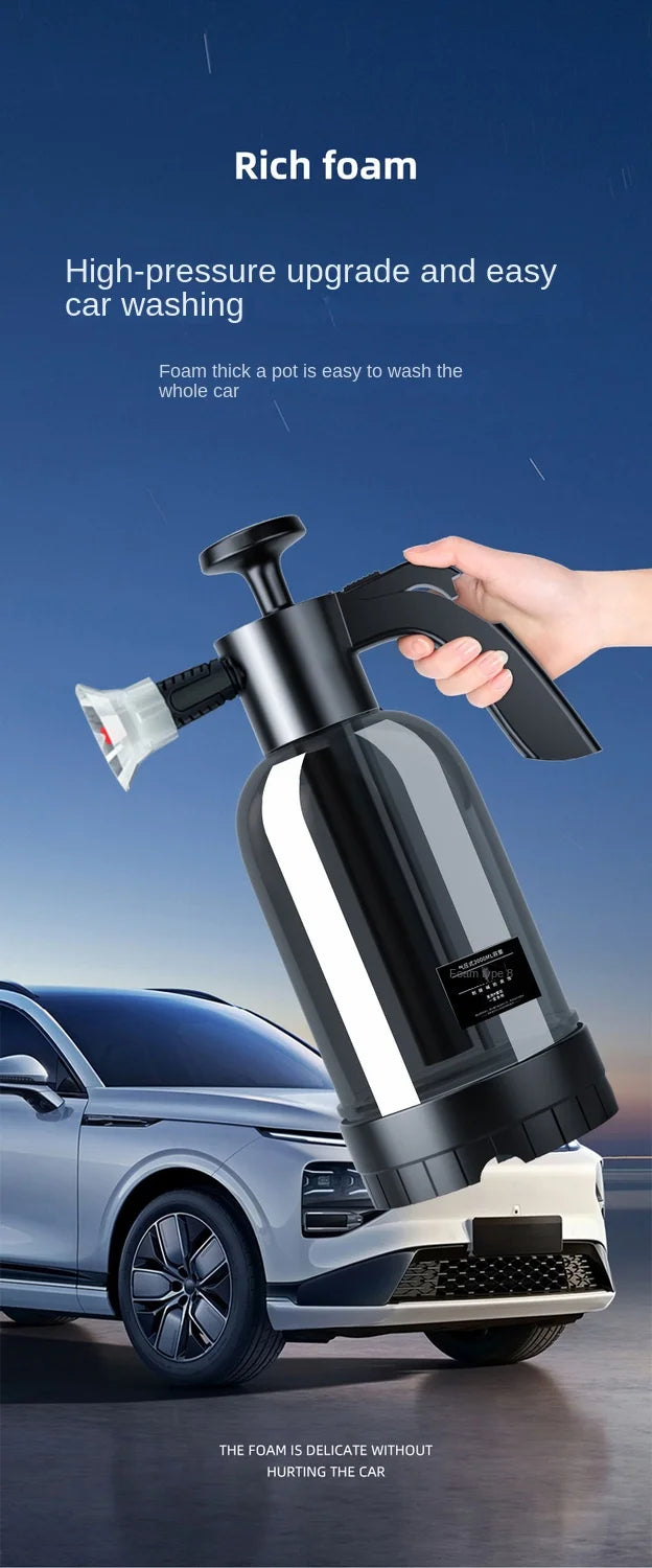 2L Hand Pump Foam Sprayer with 3 Nozzles – Snow Foam Car Wash Applicator