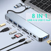 8-in-2 USB-C Hub with SD/TF Card Reader and Audio Jack