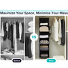 Foldable Hanging Closet Organizer with Multi-Tier Storage and Side Pockets
