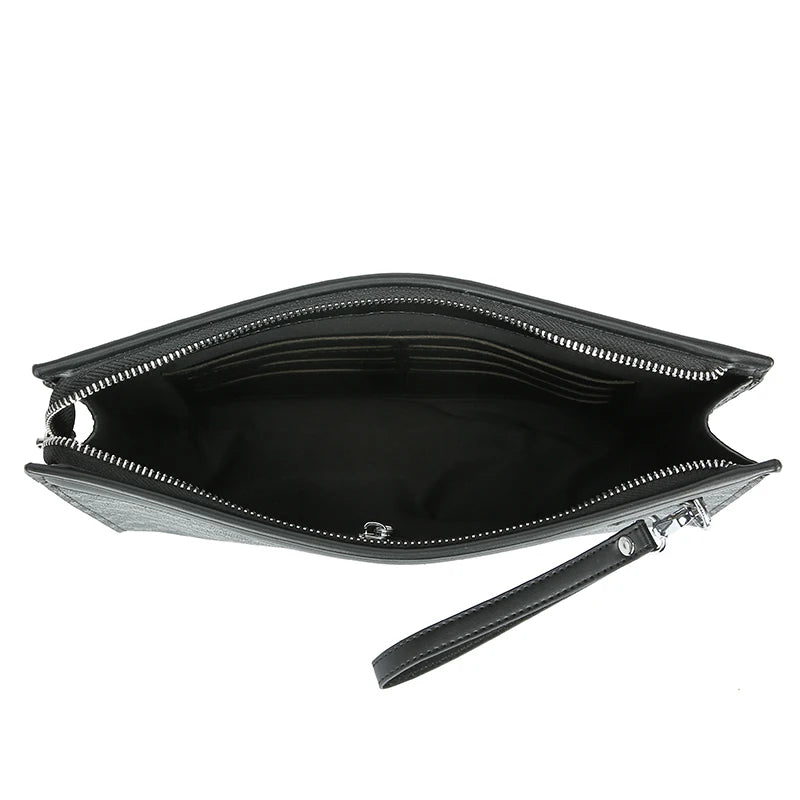 Men's PU Leather Tablet Clutch Bag with Zipper