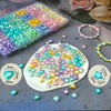 Acrylic Star & Heart Beads Set with Golden Foil Finish