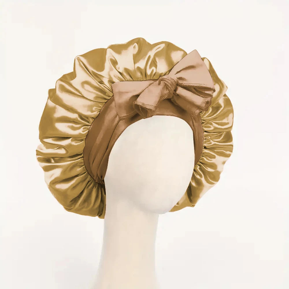 Adjustable Satin Sleep Bonnet with Tie Band