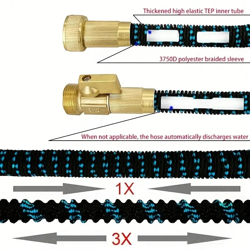 Expandable Garden Hose with Spray Nozzle