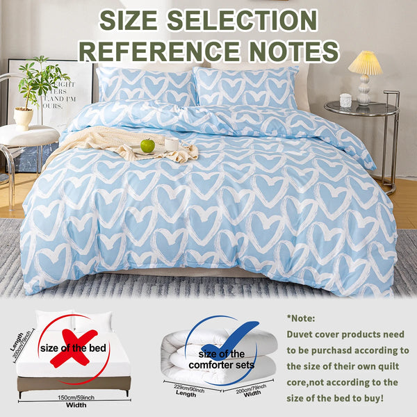 Heart Print Duvet Cover Set