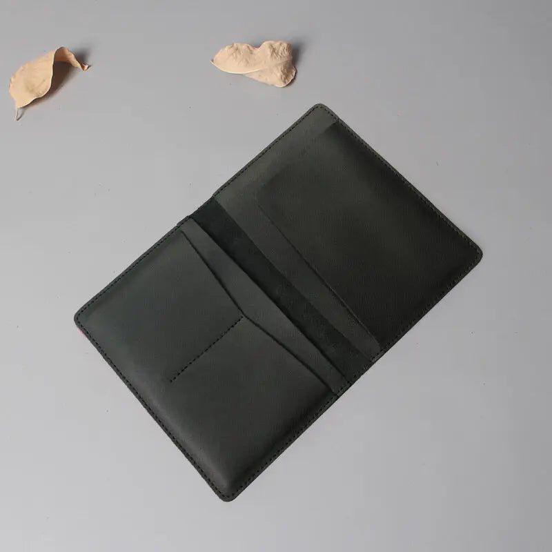 Genuine Leather Passport Holder with Card Slots