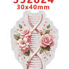A pink glitter acrylic nurse badge charm set shaped like a DNA helix with floral accents.