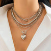 Gold Heart Pendant Choker Necklace