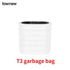 White replacement refill rings for a smart kitchen trash can.
