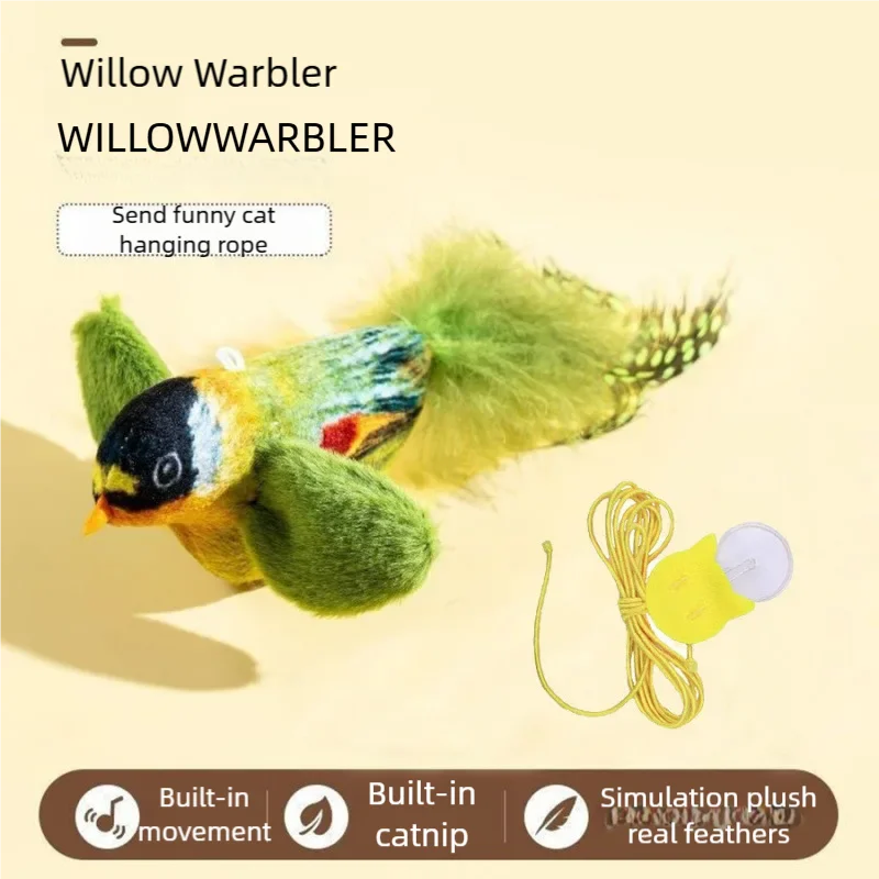 Interactive Plush Bird Cat Toy with Sound and Catnip
