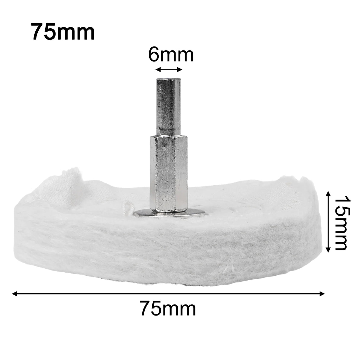 Cotton Polishing Wheel with 6mm Shank for Drill Buffing