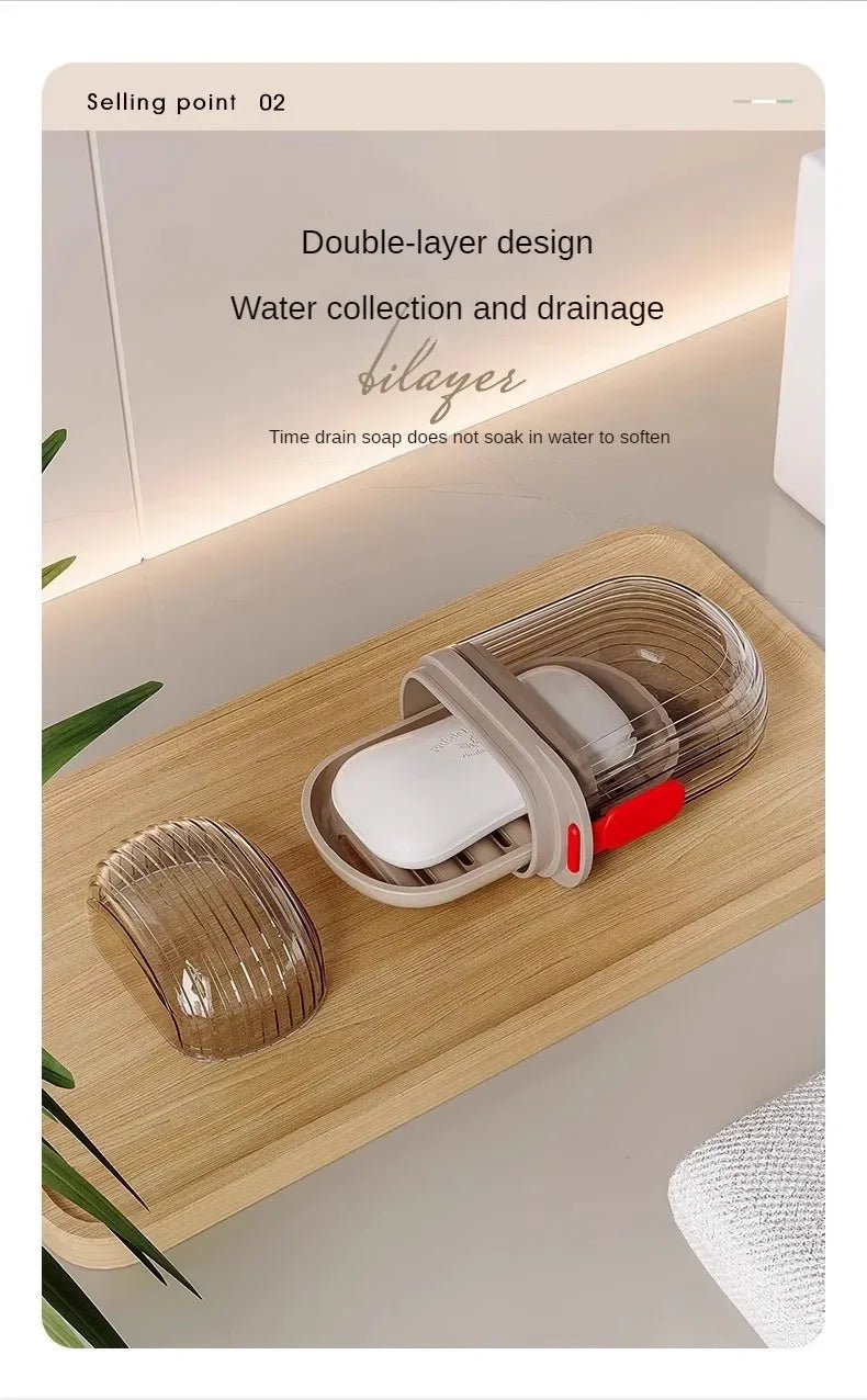 Leakproof Travel Soap Case with Drainage Tray